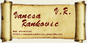 Vanesa Ranković vizit kartica